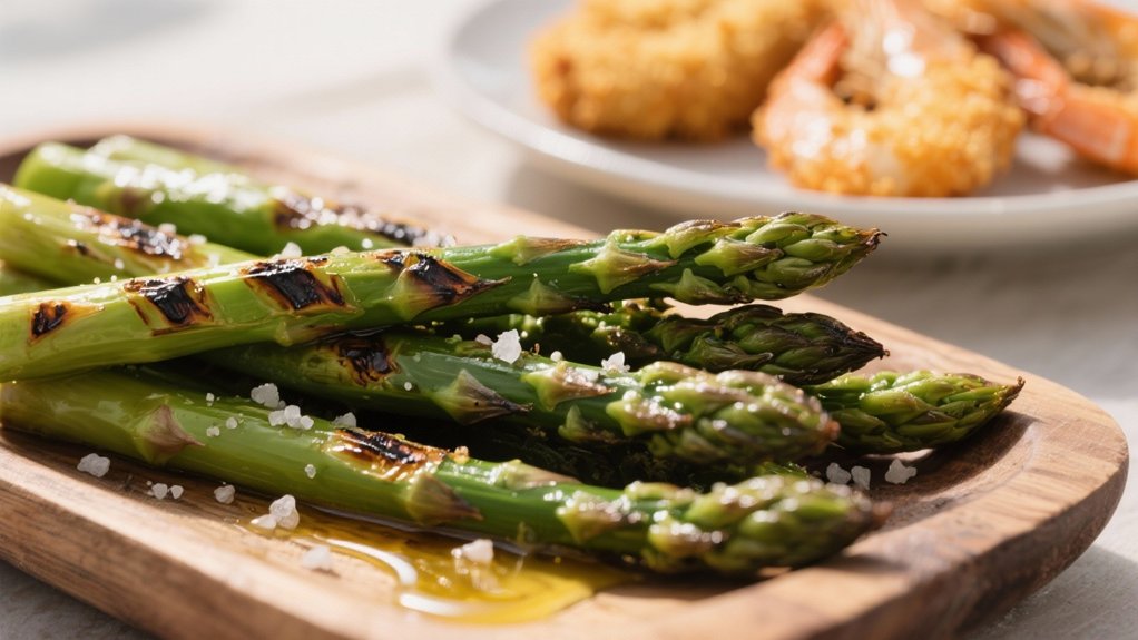 grilled asparagus with seasoning