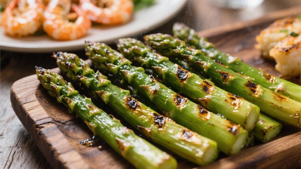 grilled asparagus with seasoning
