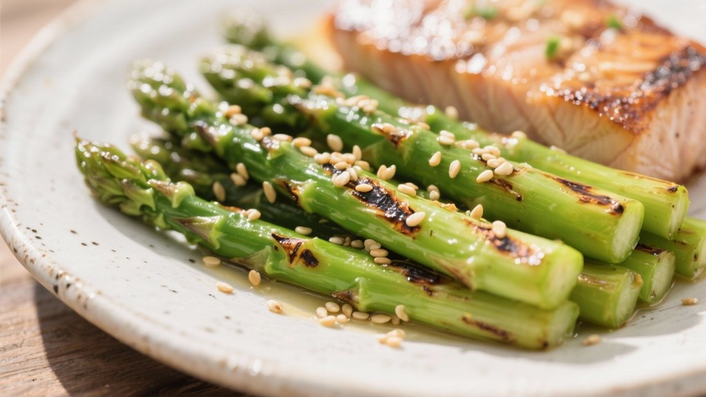 grilled asparagus with sesame