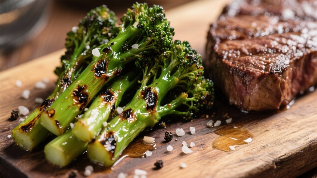 grilled broccolini complements richness