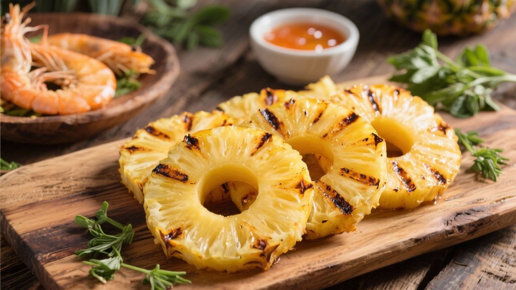 grilled caramelized pineapple rings