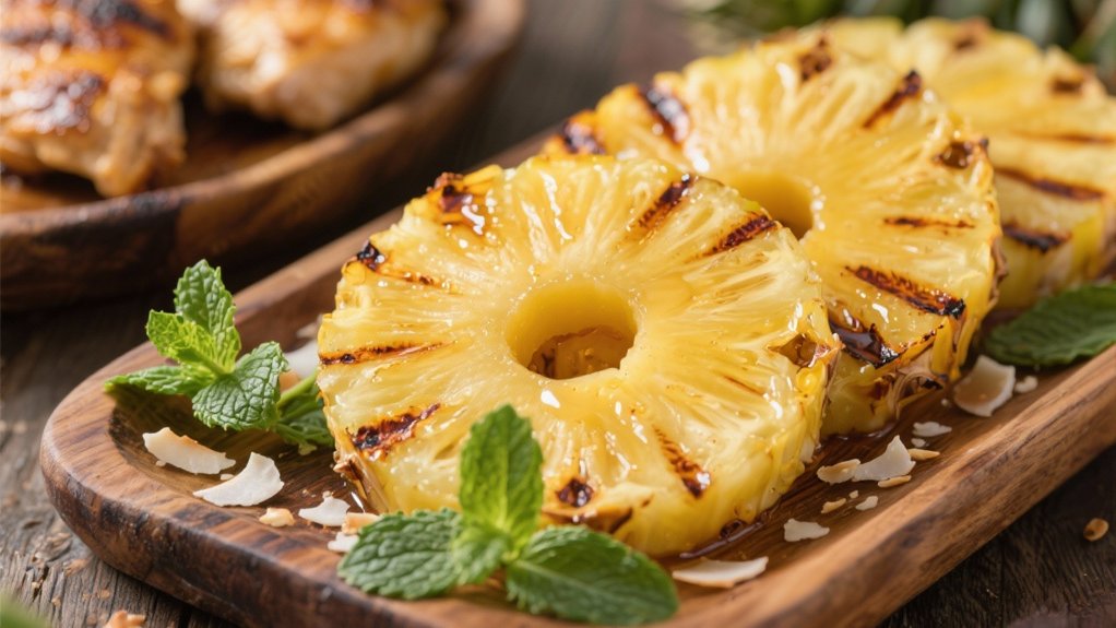 grilled caramelized pineapple slices