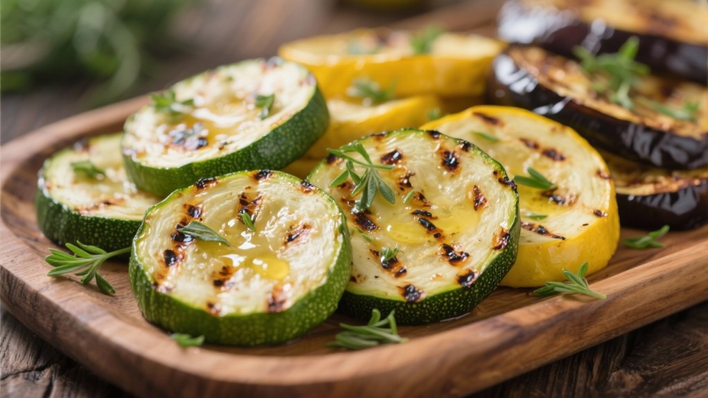 grilled caramelized vegetable ribbons