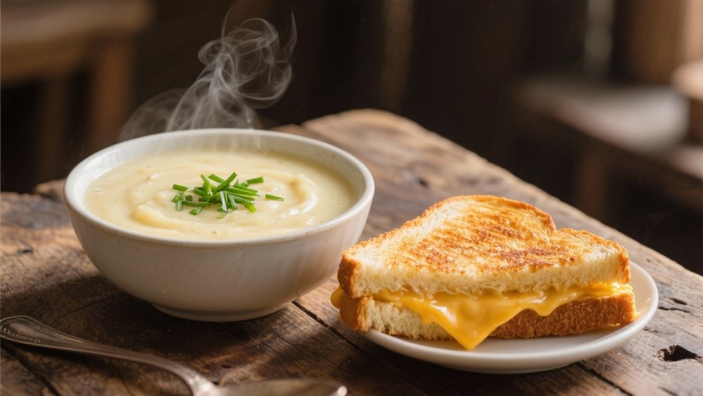grilled cheese complements potato soup