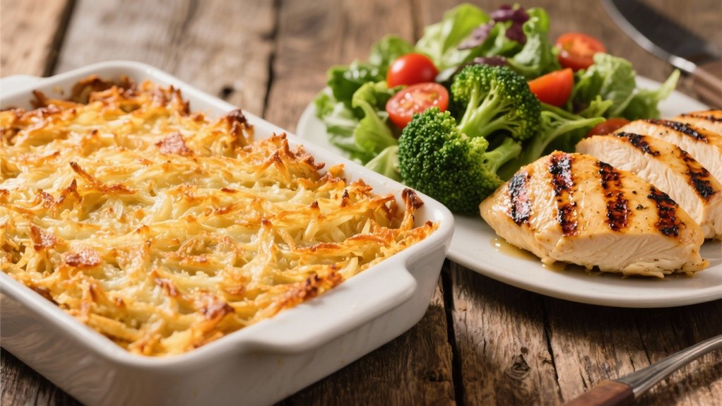 grilled chicken complements casserole