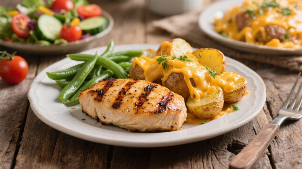 grilled chicken complements potatoes