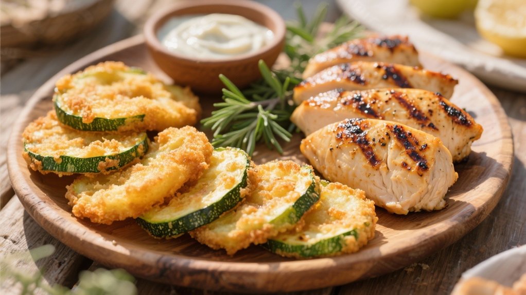 grilled chicken completes zucchini