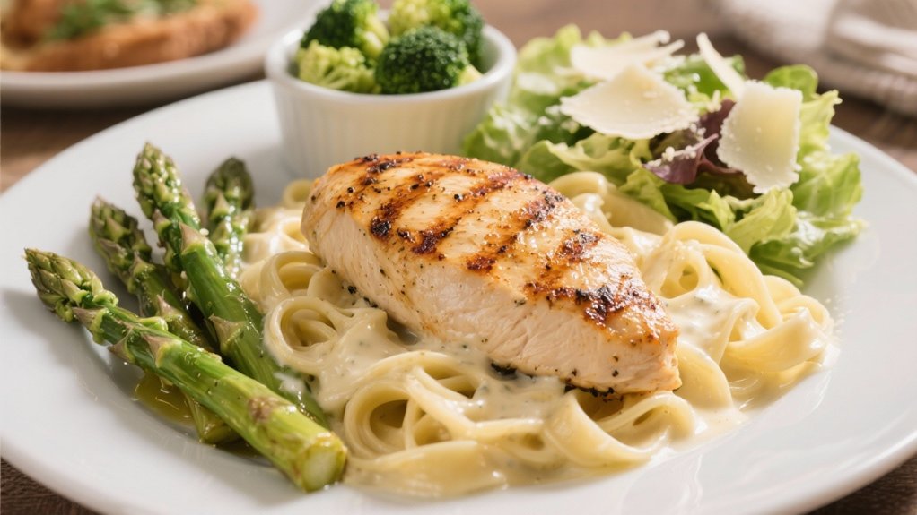grilled chicken enhances alfredo