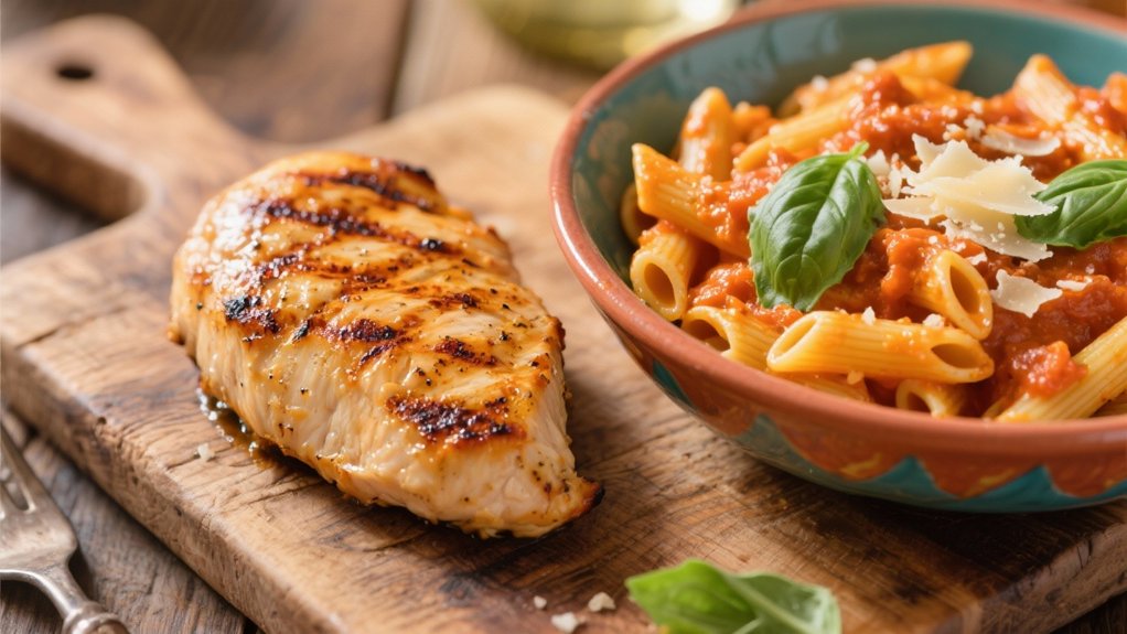 grilled chicken enhances pasta
