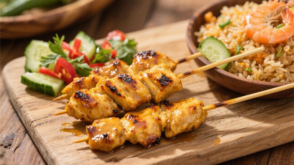 grilled chicken satay skewers