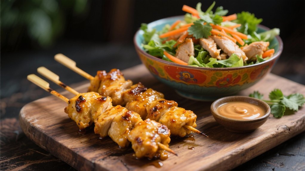 grilled chicken satay skewers