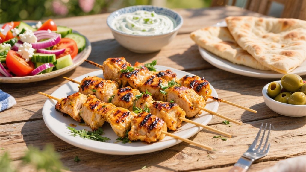 grilled chicken souvlaki salad