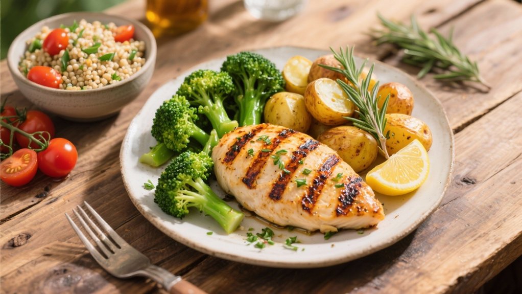 grilled chicken with broccolini