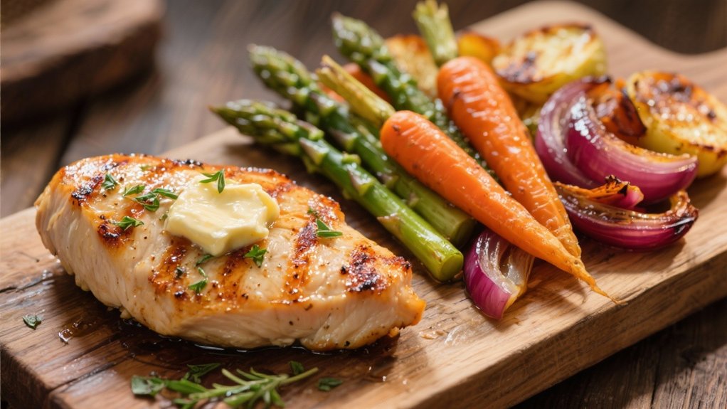 grilled chicken with herb butter