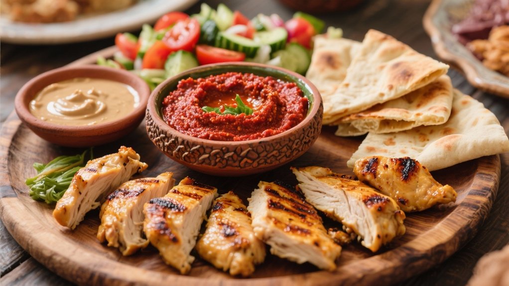 grilled chicken with muhammara