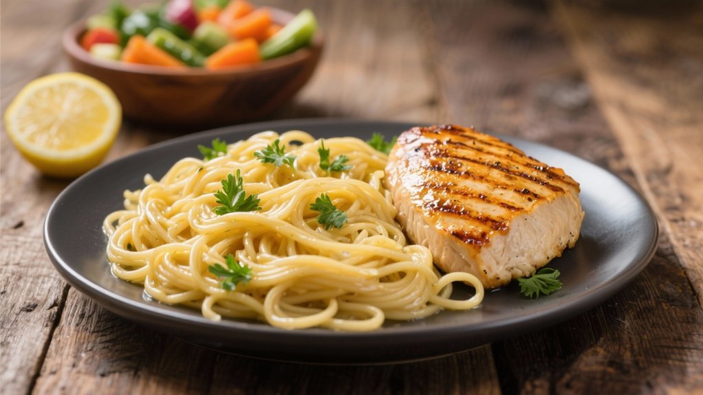 grilled chicken with noodles