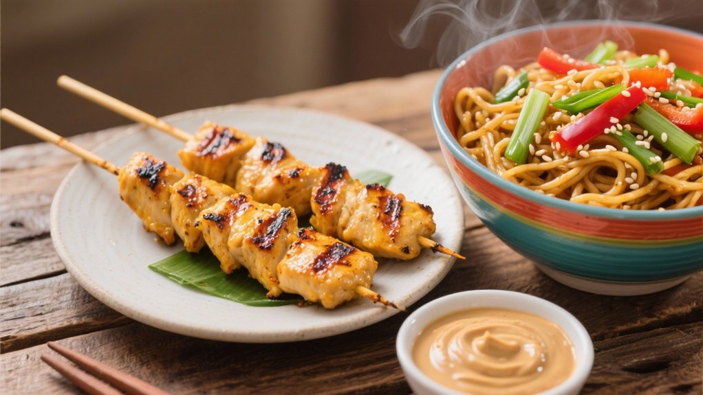 grilled chicken with noodles
