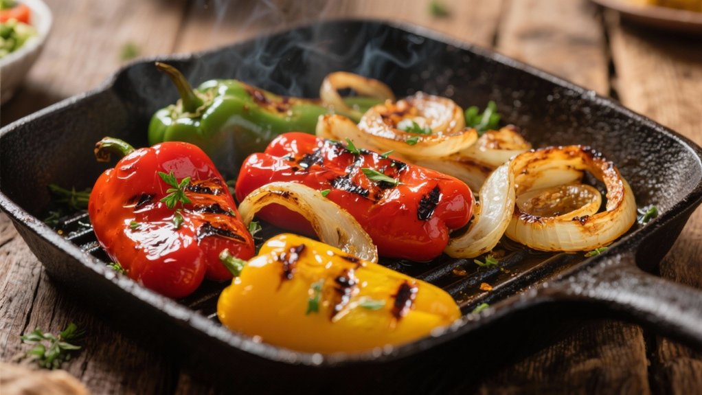 grilled colorful smoky vegetables