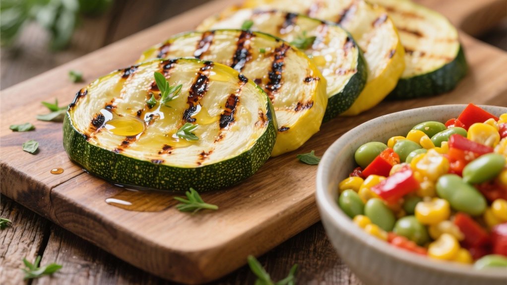 grilled colorful vegetable ribbons