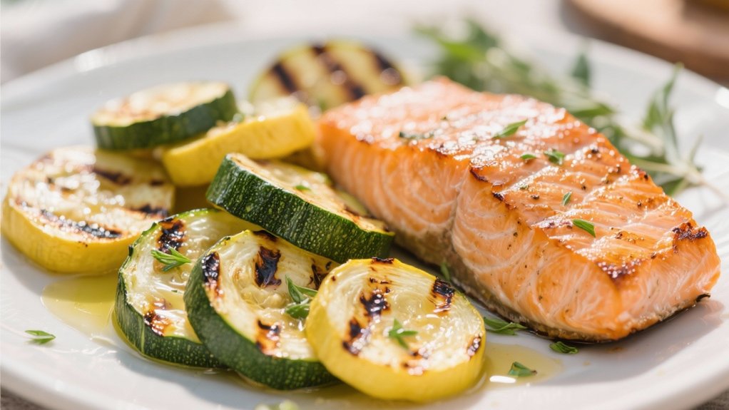grilled colorful zucchini squash