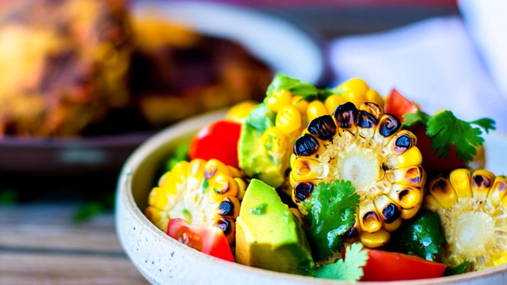 grilled corn and avocado salad