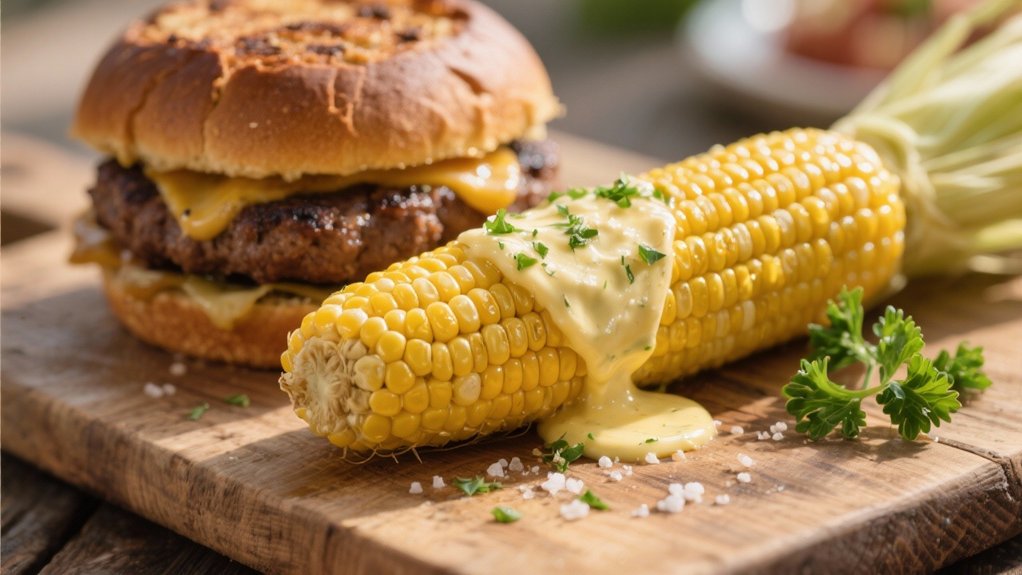 grilled corn complements patty melts