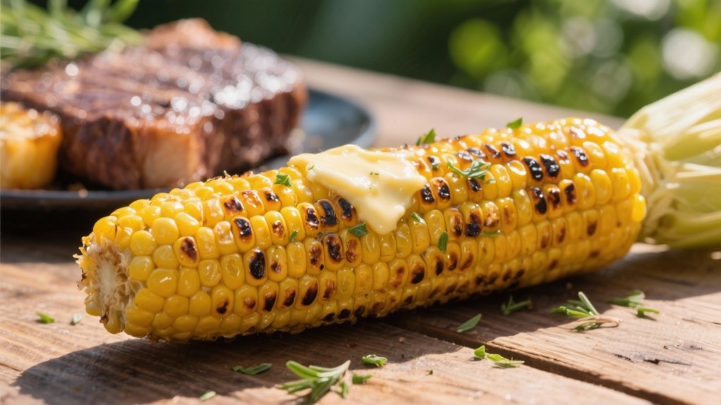 grilled corn complements steak