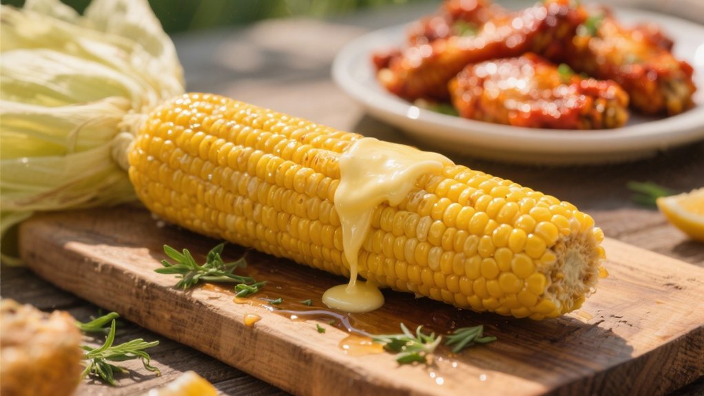 grilled corn complements wings