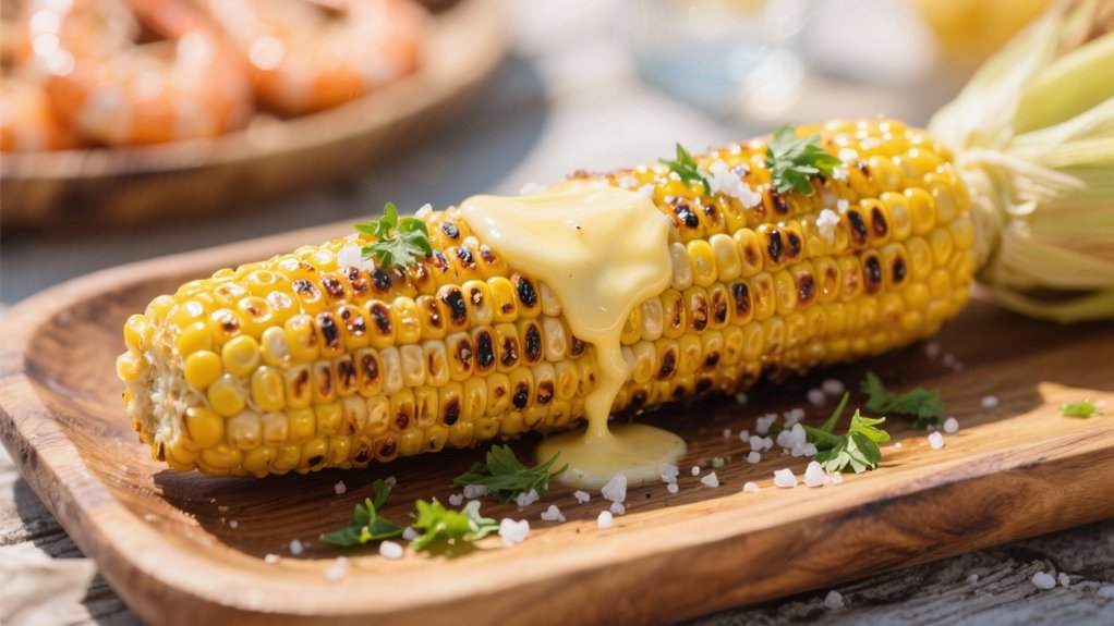 grilled corn enhances seafood