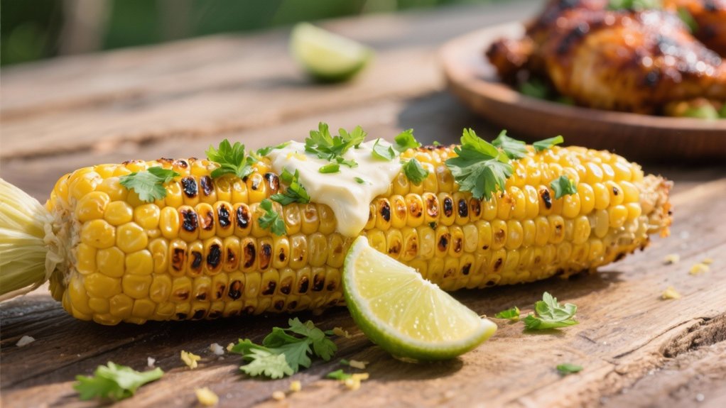 grilled corn with cilantro butter