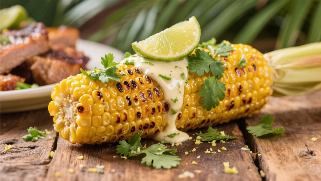 grilled corn with cilantro butter