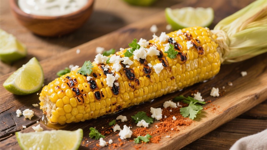 grilled corn with cotija