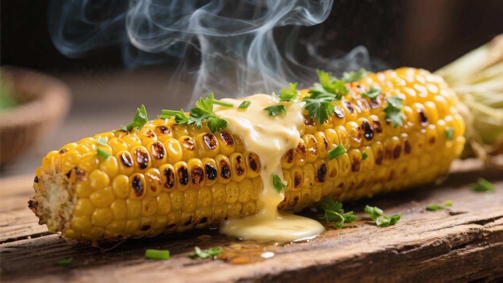 grilled corn with herb butter