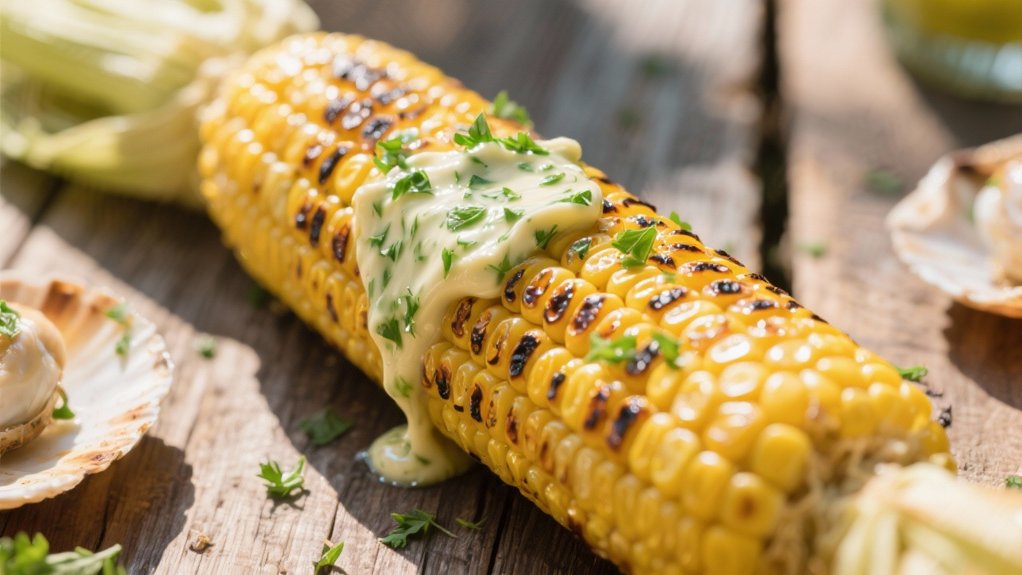 grilled corn with herb butter