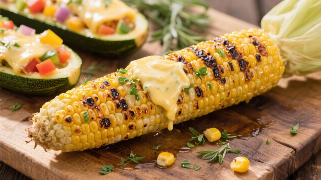 grilled corn with herb butter