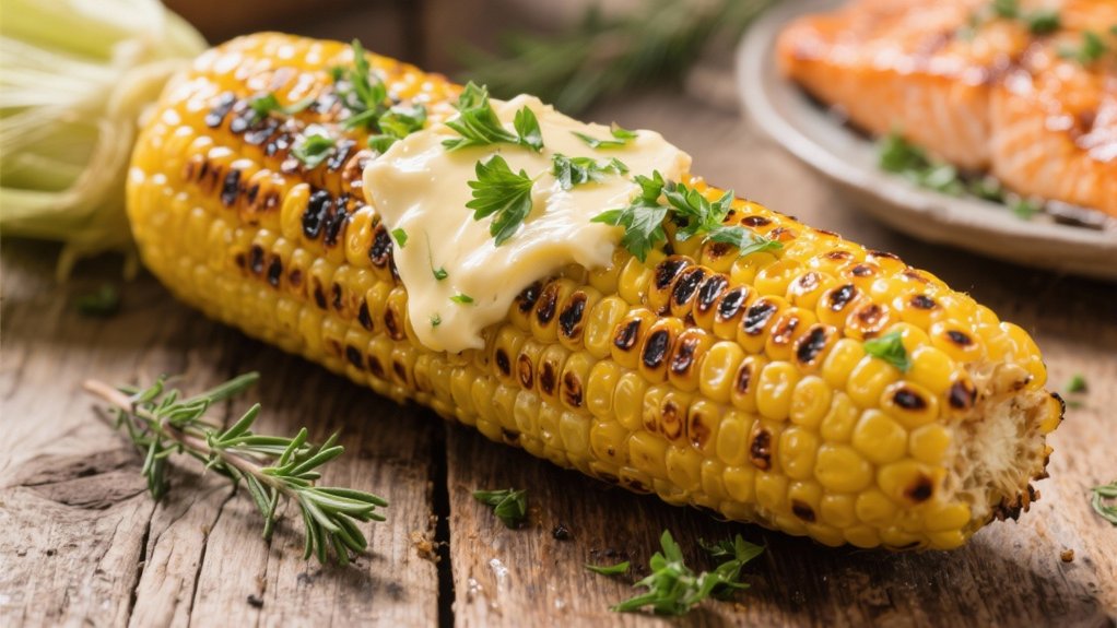 grilled corn with herb butter