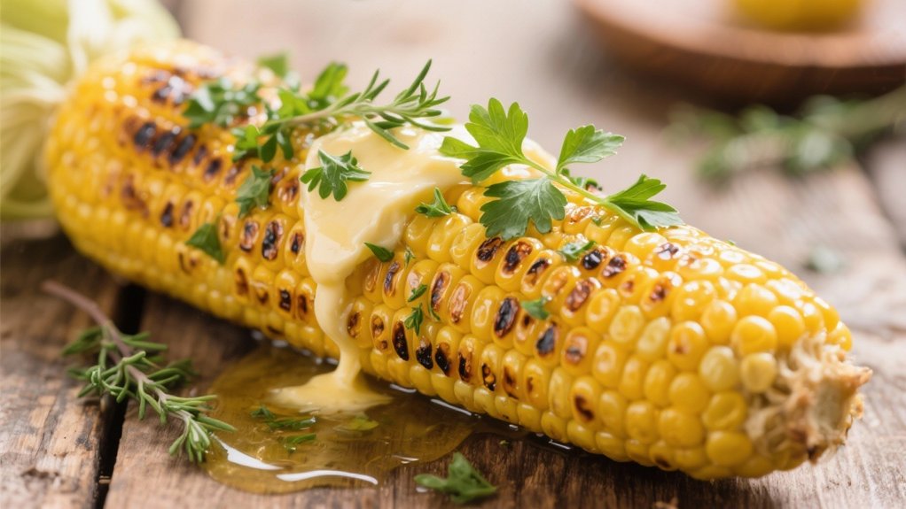 grilled corn with herb butter