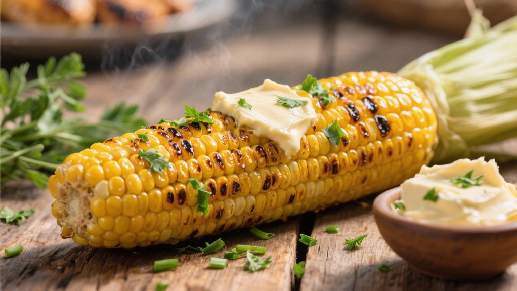 grilled corn with herb butter
