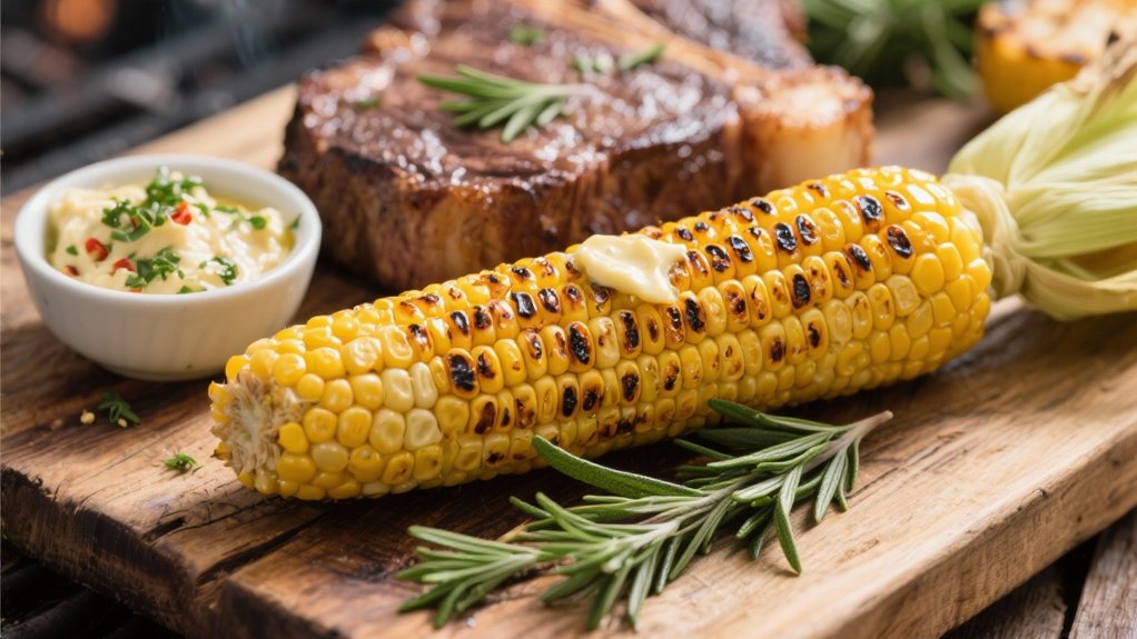 grilled corn with herb butter