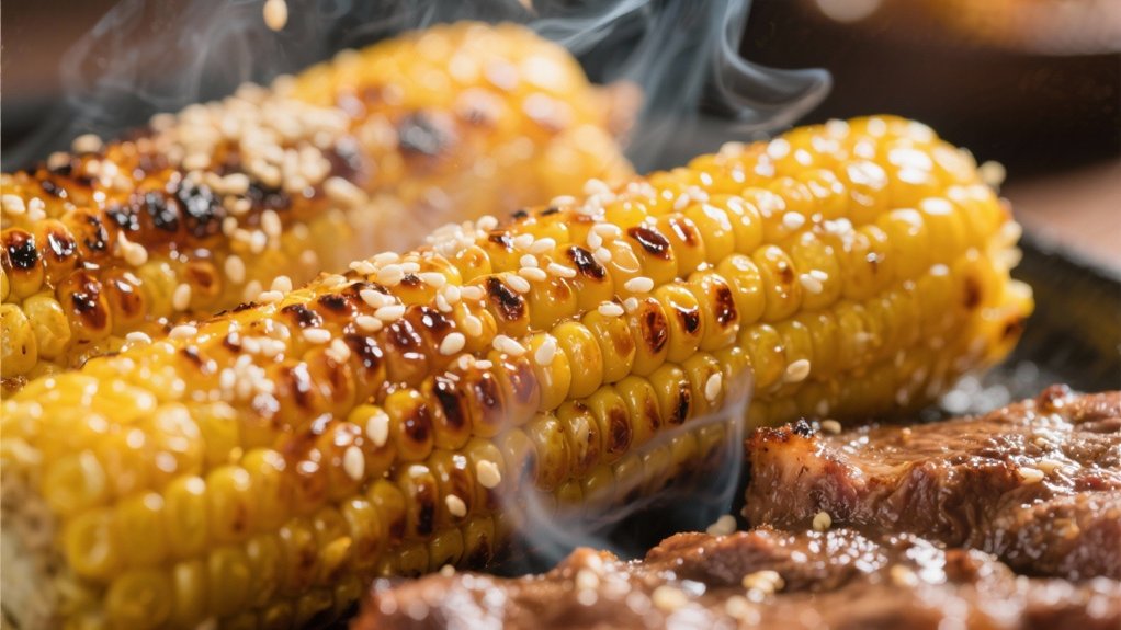 grilled corn with sesame