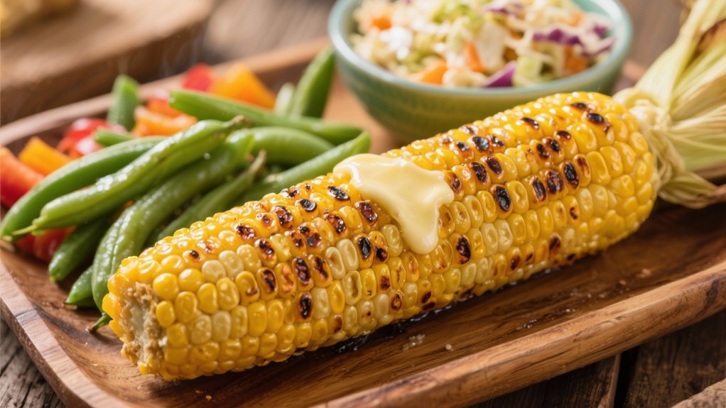 grilled corn with toppings