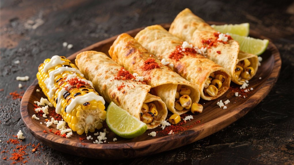 grilled corn with toppings