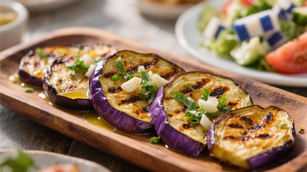 grilled eggplant garlic herbs