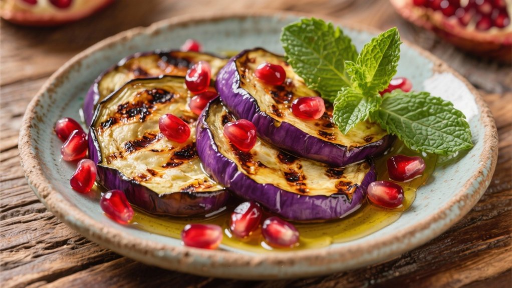 grilled eggplant with pomegranate