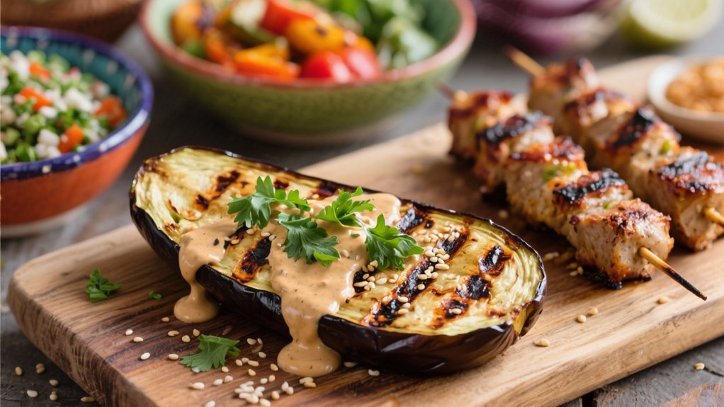 grilled eggplant with tahini