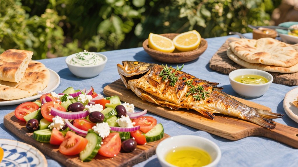 grilled fish with oregano
