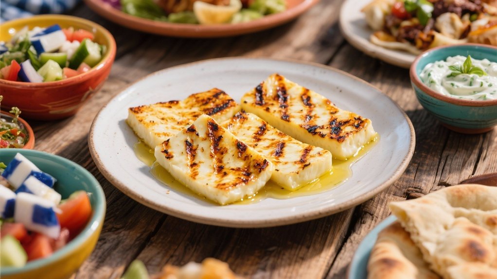 grilled halloumi enhances gyros