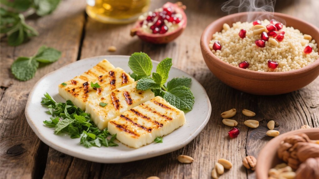 grilled halloumi with herbs