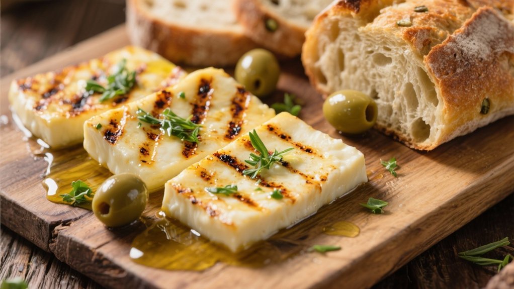 grilled halloumi with herbs