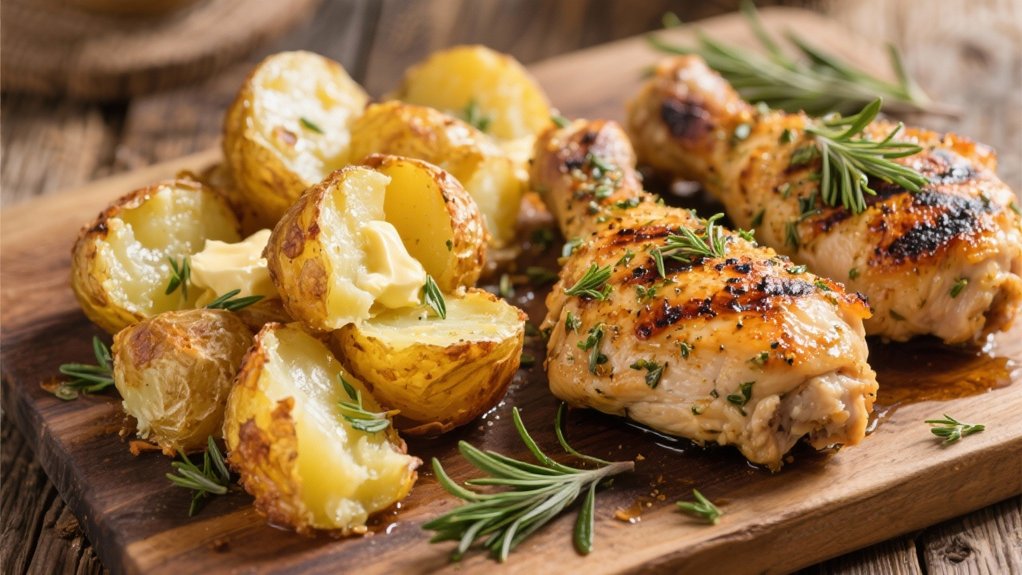 grilled herb crusted chicken thighs